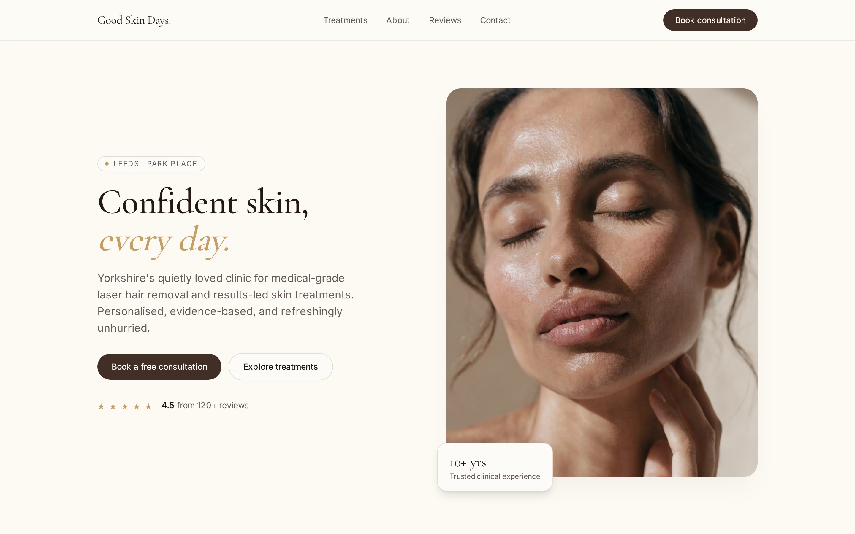 Good Skin Days — screenshot of the live website